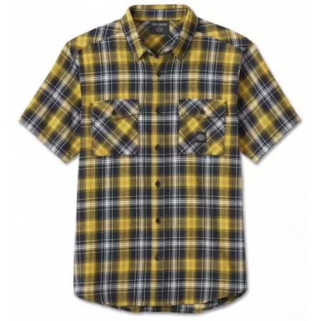 Harley-Davidson Short Sleeve Shirt Backing It In Plaid black/yellow 96452-24VM