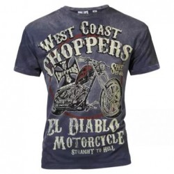 West Coast Choppers El Diablo T-Shirt Vintage Blue 993042V