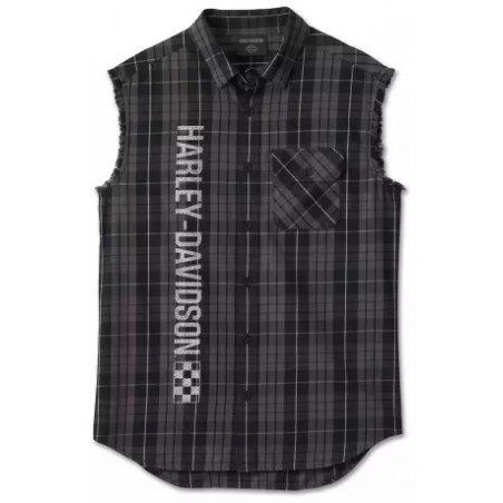 Harley-Davidson Blowout Shirt Tank Slapper Plaid black/grey 96471-24VM