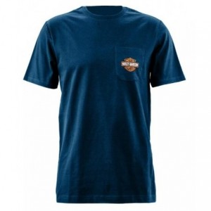 Harley-Davidson men´s T-Shirt Bar & Shield Pocket blue 99061-22VM