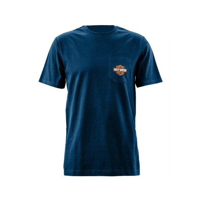 Harley-Davidson men´s T-Shirt Bar & Shield Pocket blue 99061-22VM