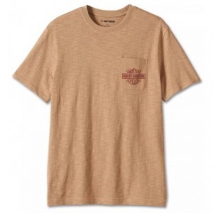 Harley-Davidson T-Shirt Bar & Shield 3D Pocket tan brown 96064-24VM