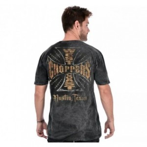 West Coast Choppers Web Maltese Cross Vintage T-Shirt Black 577576V