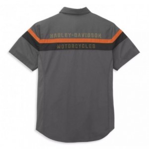 Harley-Davidson Men's Performance Stretch Side Panel Shirt Grey 96058-22VM