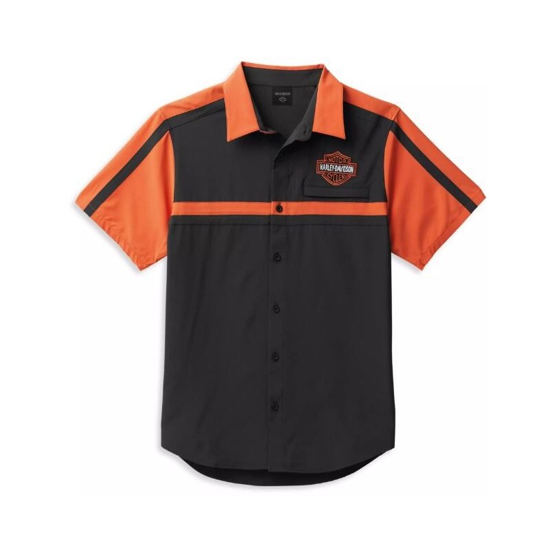 Harley-Davidson Shirt Coolcore Bar & Shield black/orange 99087-22VM