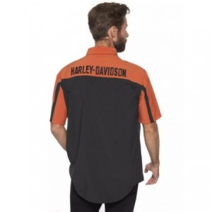 Harley-Davidson Shirt Coolcore Bar & Shield black/orange 99087-22VM