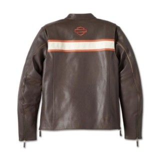 Men's Victory Lane II Leather Jacket - Java|Second hand low price sale