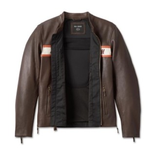 Men's Victory Lane II Leather Jacket - Java|Second hand low price sale