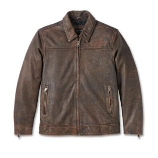 Men's Gas & Oil Leather Jacket - Brown Leather