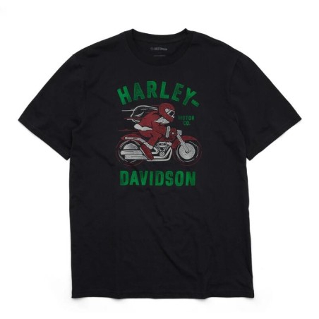 Men's Here Comes Biker Claus Tee|Second hand low price sale