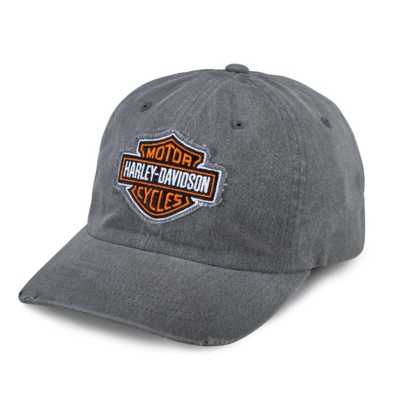 Grey Frayed Logo Cap