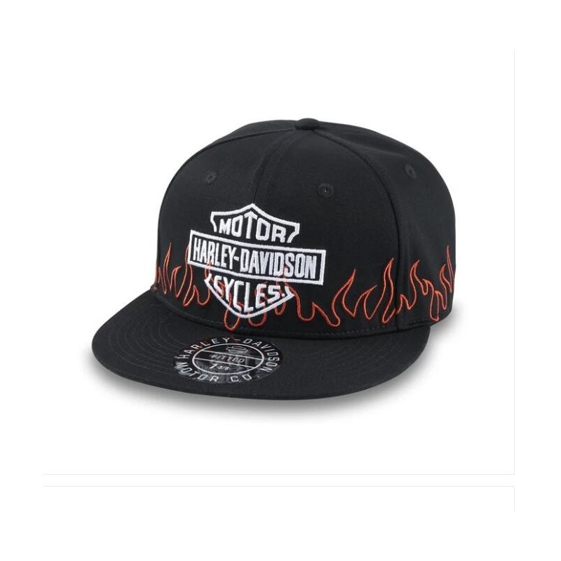 Flames Fitted Hat - Black Beauty In Stock Size M