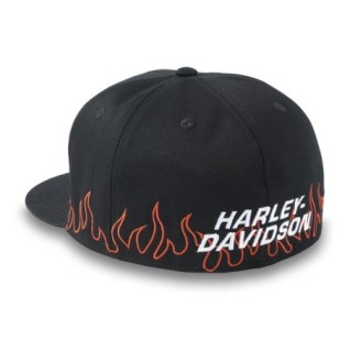 Flames Fitted Hat - Black Beauty In Stock Size M