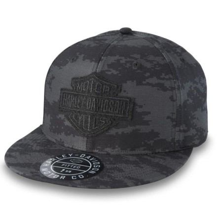 Modern Camo Stretch Fit Cap - Black Beauty In Stock Size L