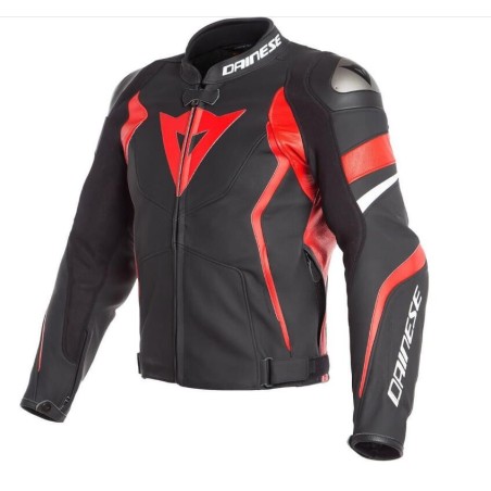 Dainese Avro 4 Leather Jacket Black/Red/White