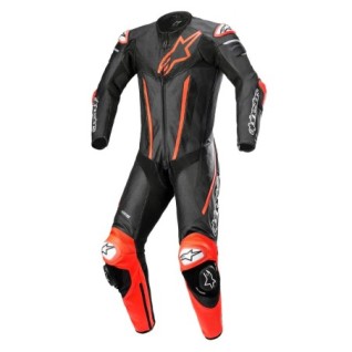 Alpinestar FUSION 1-PIECE LEATHER SUIT Red Fluo Size 52