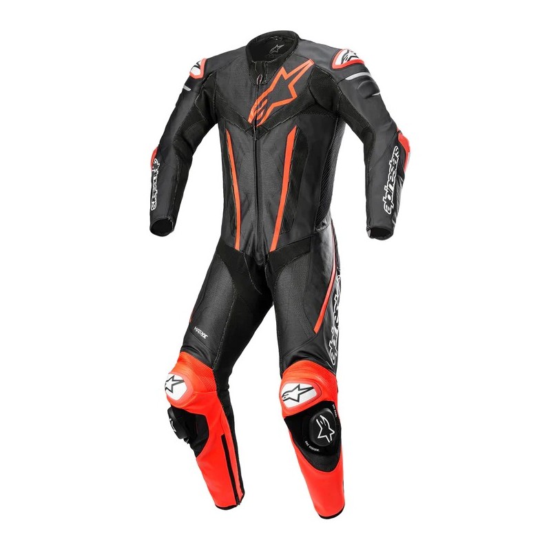 Alpinestar FUSION 1-PIECE LEATHER SUIT Red Fluo Size 52